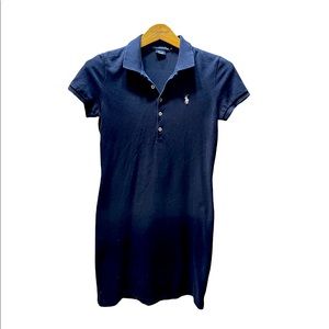 Navy Blue Polo by Ralph Lauren Cotton Mesh Dress Size Small